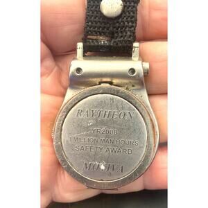 Men's 35mm Silver Tone Clip On Watch, Raytheon Safety Award, Heavy Duty